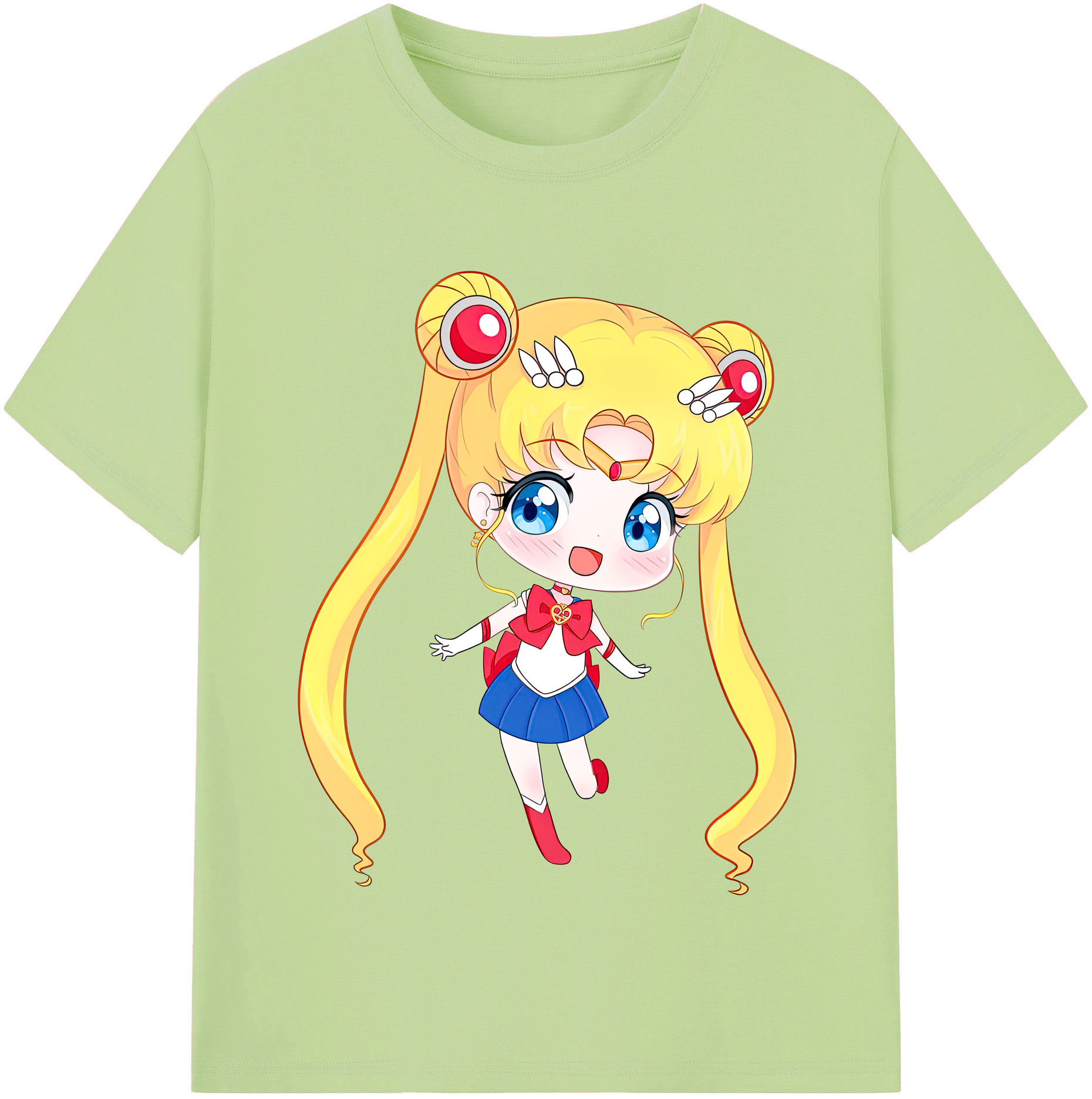 （画像用） 美少女戦士セーラームーン 月野 うさぎ つきの うさぎ Sailor Moon Tsukino Usagi 綿100％半袖Tシャツ（フロントプリント）